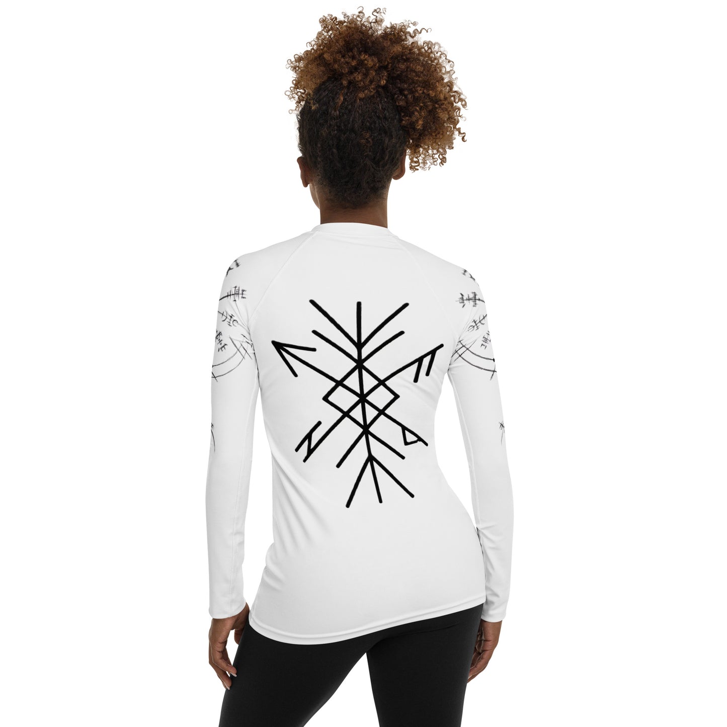 Damen-Rashguard Runen Schutzsymbole Alloverprint