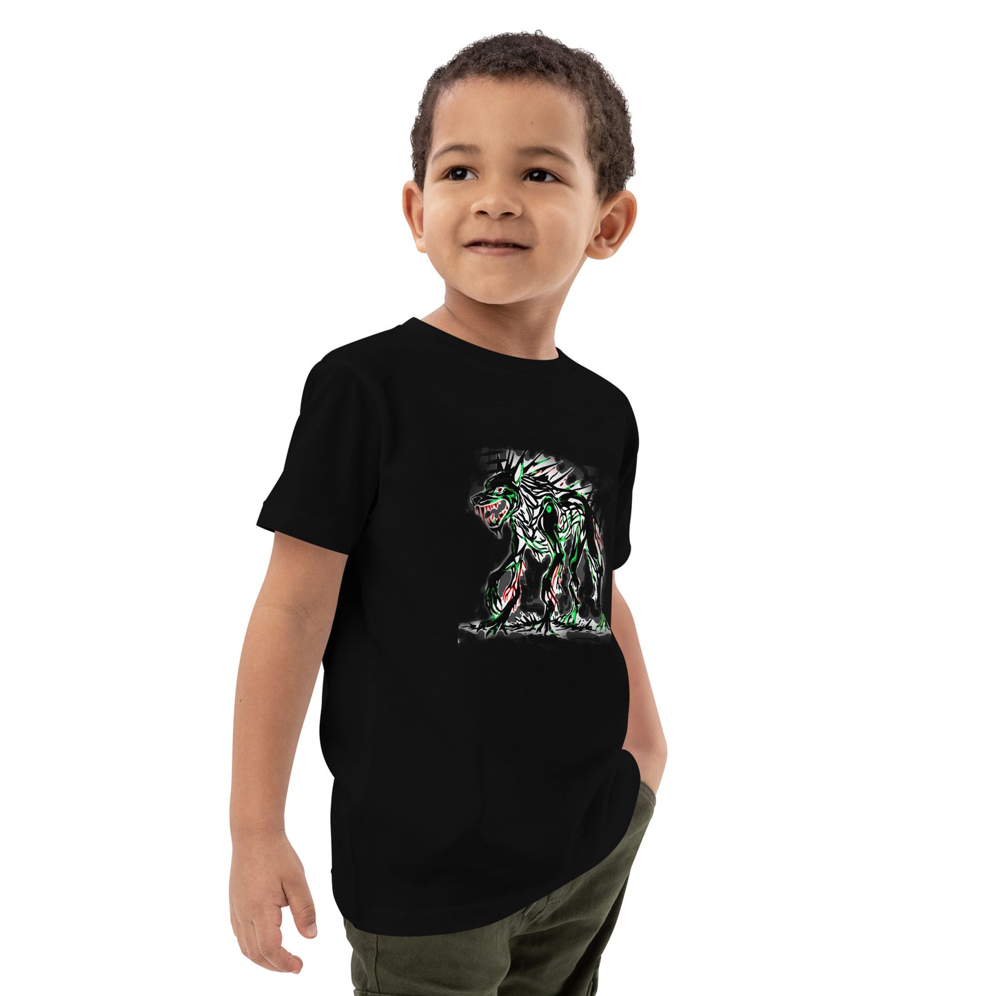 Bio-Baumwoll-T-Shirt für Kinder Wolf