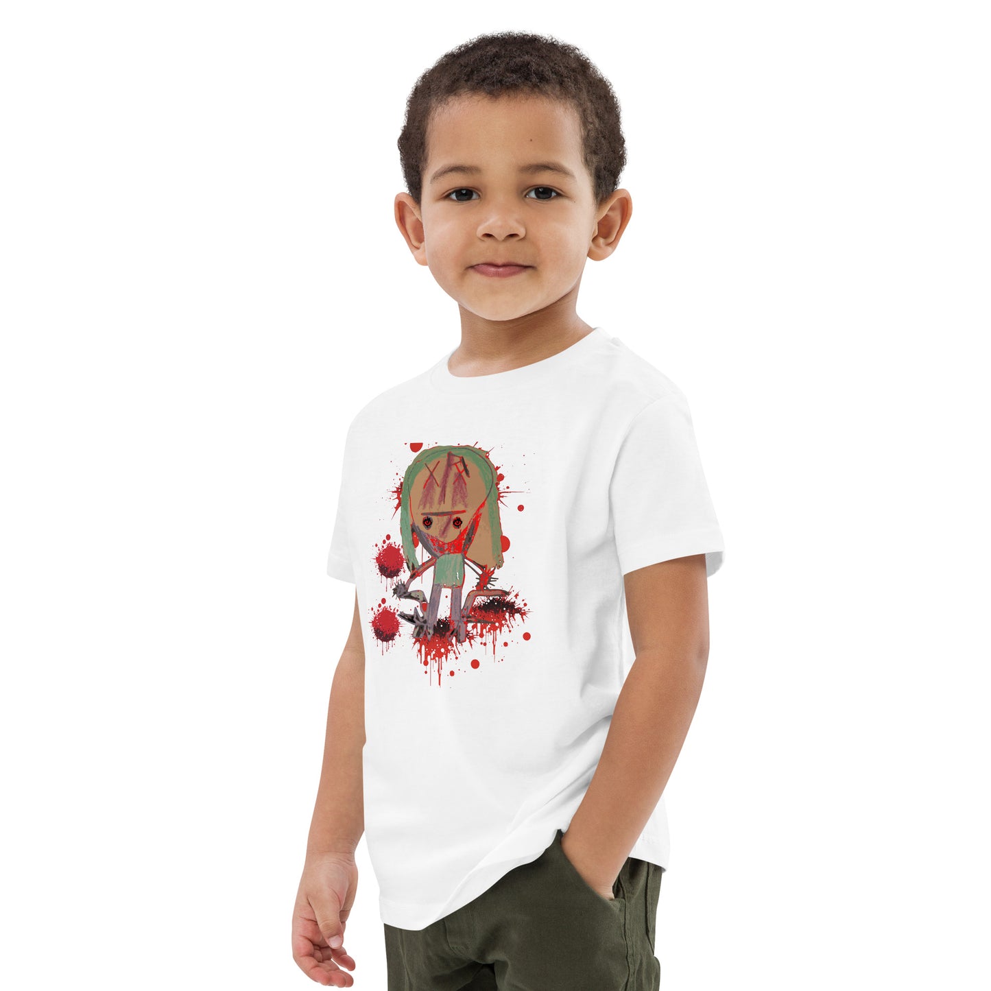 Bio-Baumwoll-T-Shirt für Kinder - Stanley Stella STTK909 Handdrawn Zombie by Felix