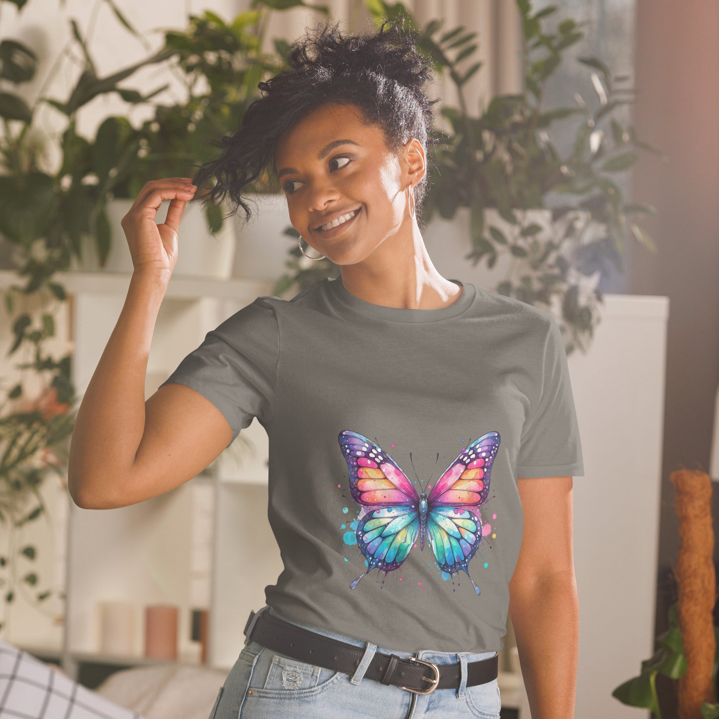 Kurzärmliges Unisex-T-Shirt Softstyle Schmetterling