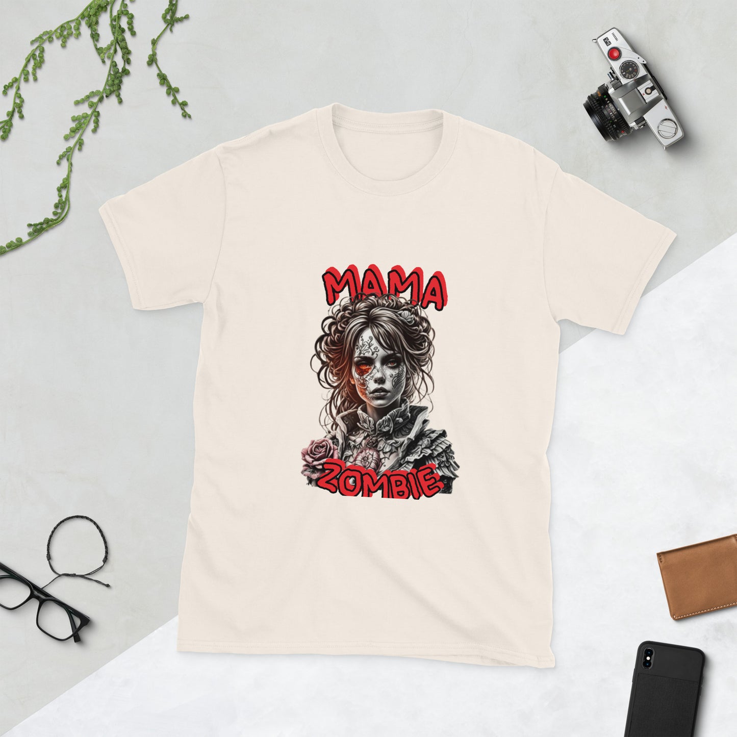 Kurzärmliges Unisex-T-Shirt "Mama Zombie"