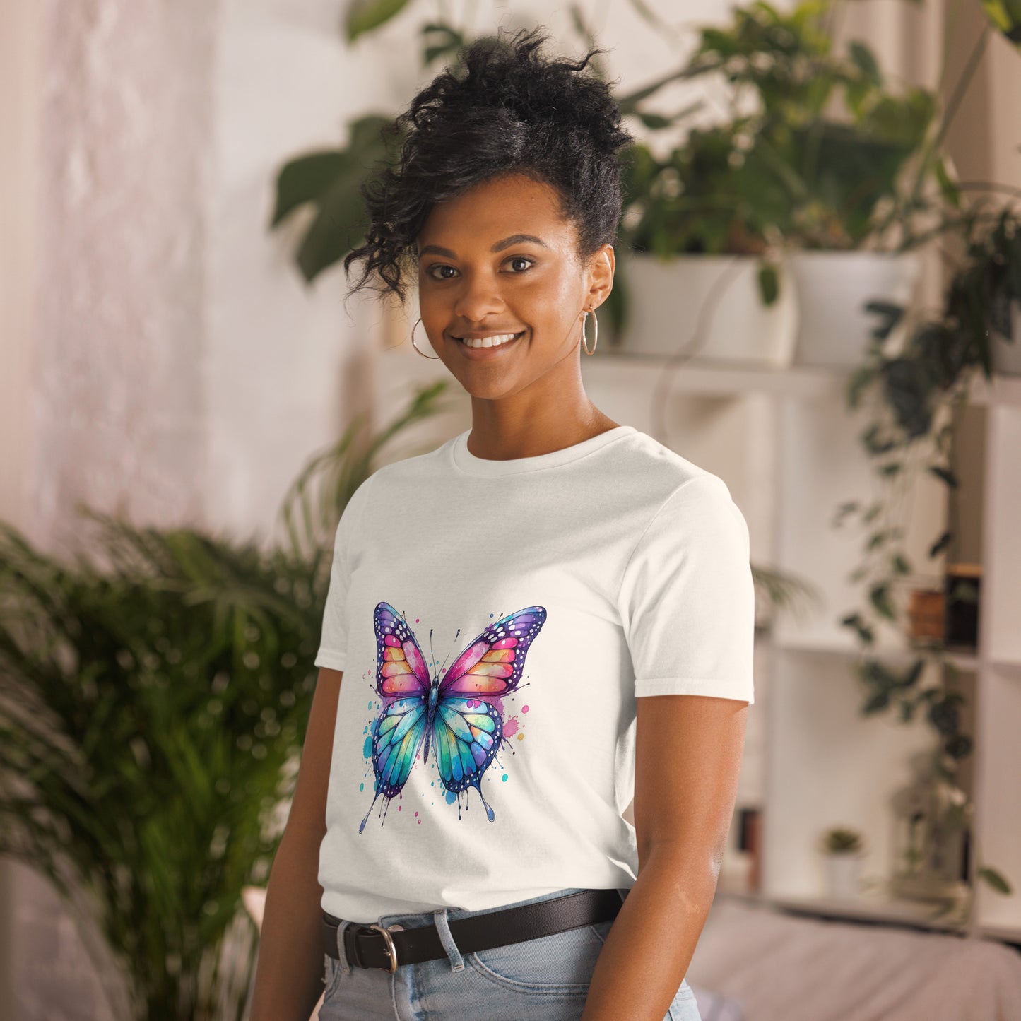 Kurzärmliges Unisex-T-Shirt Softstyle Schmetterling