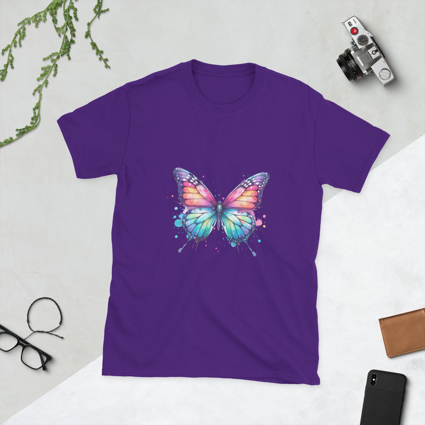 Kurzärmliges Unisex-T-Shirt Schmetterling