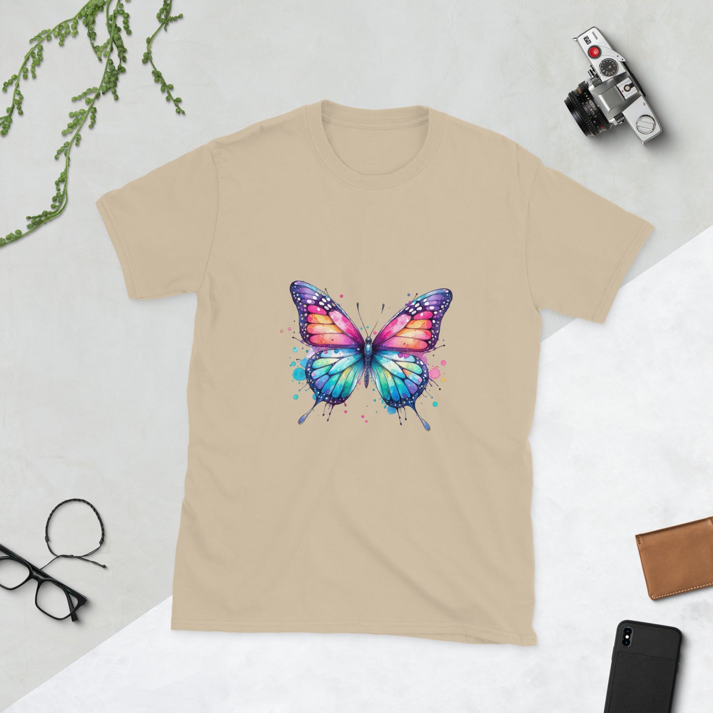 Kurzärmliges Unisex-T-Shirt Schmetterling