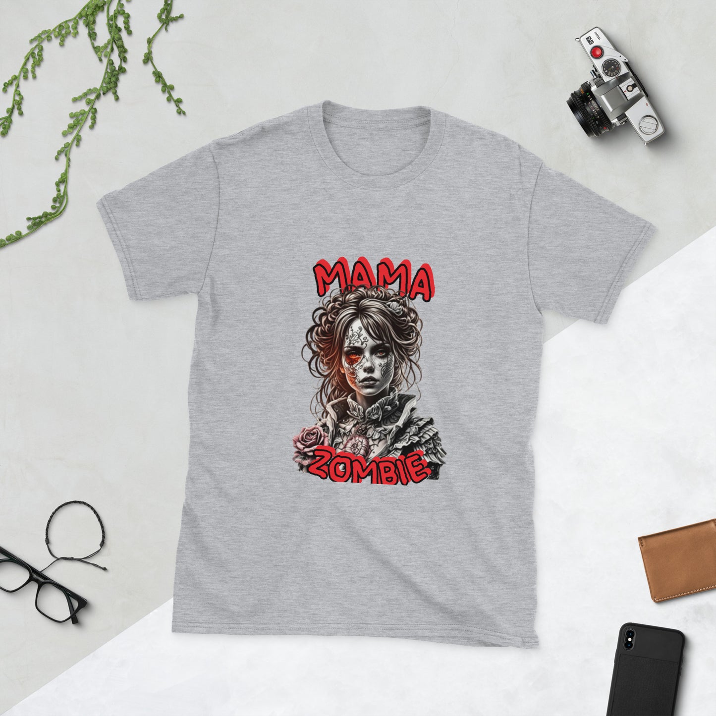 Kurzärmliges Unisex-T-Shirt "Mama Zombie"