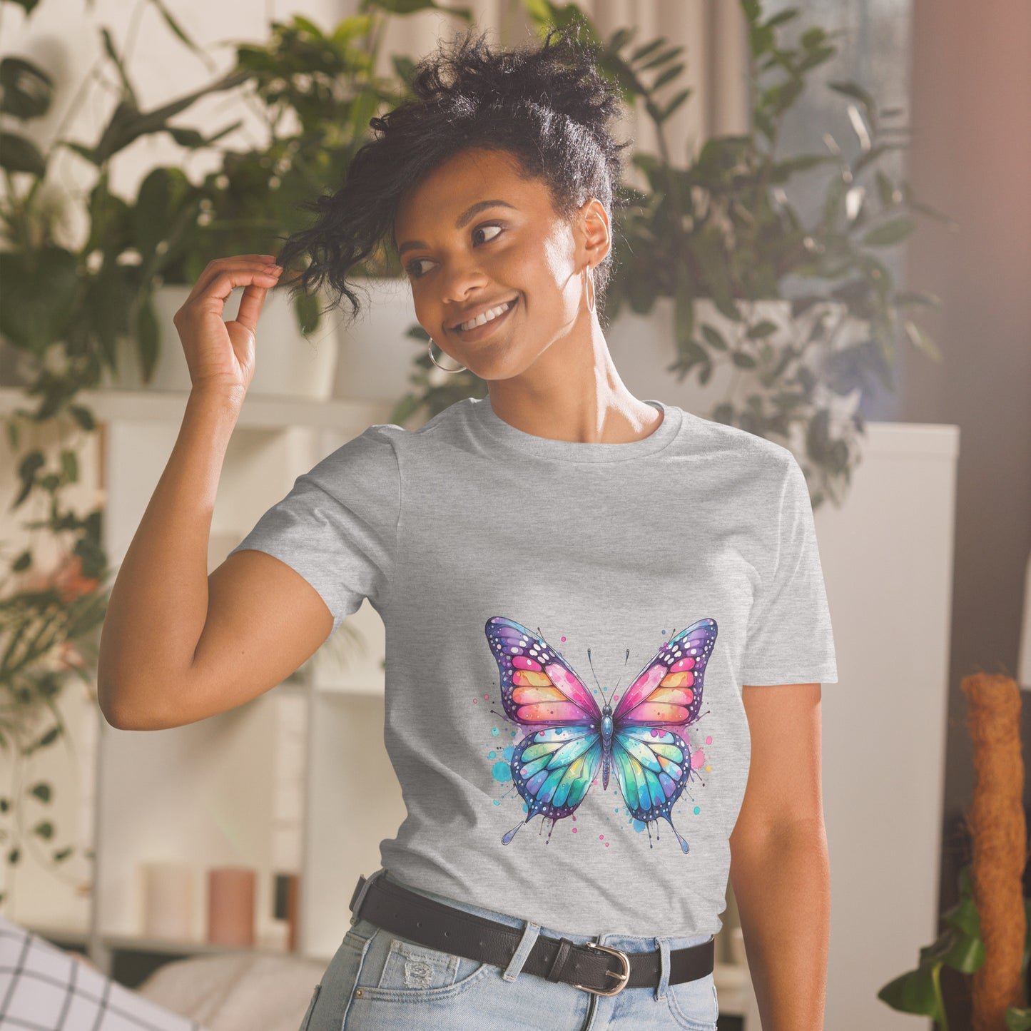 Kurzärmliges Unisex-T-Shirt Softstyle Schmetterling