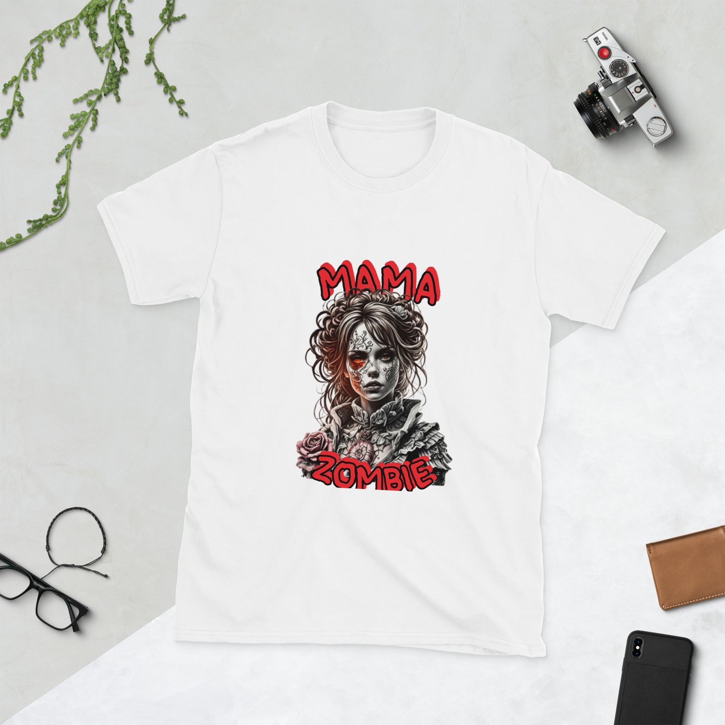 Kurzärmliges Unisex-T-Shirt "Mama Zombie"