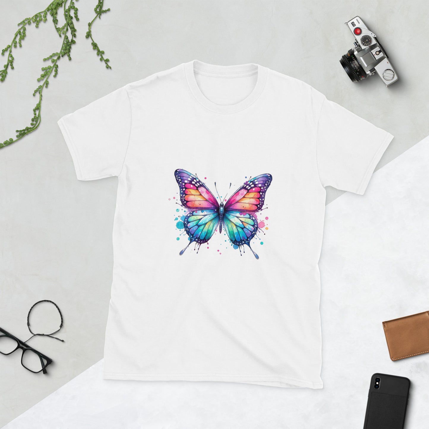 Kurzärmliges Unisex-T-Shirt Schmetterling