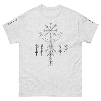 Klassisches Unisex T-Shirt Runen Schutzsymbole Alloverprint