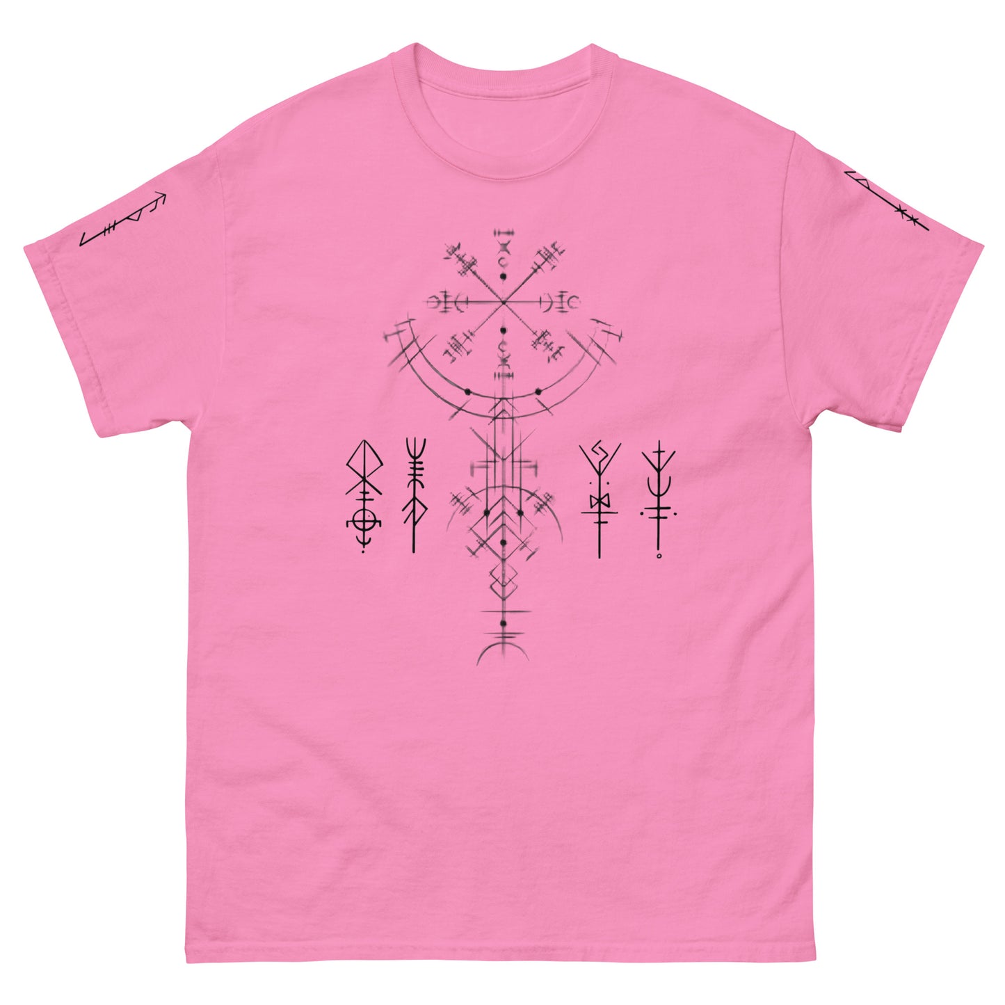 Klassisches Unisex T-Shirt Runen Schutzsymbole Alloverprint