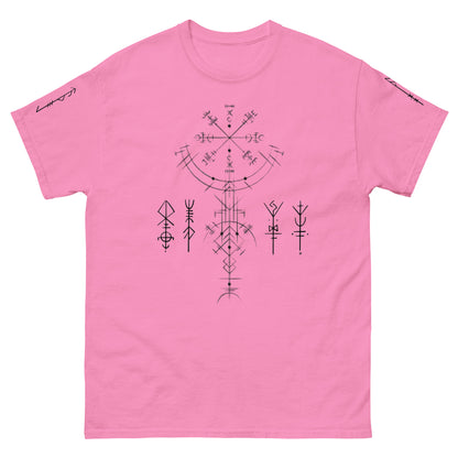 Klassisches Unisex T-Shirt Runen Schutzsymbole Alloverprint