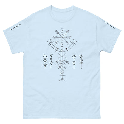 Klassisches Unisex T-Shirt Runen Schutzsymbole Alloverprint