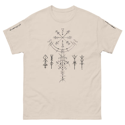 Klassisches Unisex T-Shirt Runen Schutzsymbole Alloverprint