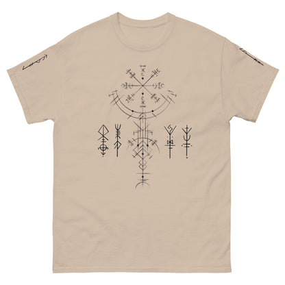 Klassisches Unisex T-Shirt Runen Schutzsymbole Alloverprint