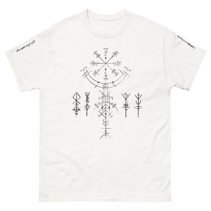 Klassisches Unisex T-Shirt Runen Schutzsymbole Alloverprint