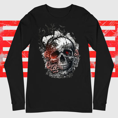 Langarmshirt Rose Skull