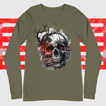 Langarmshirt Rose Skull