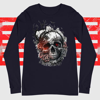 Langarmshirt Rose Skull