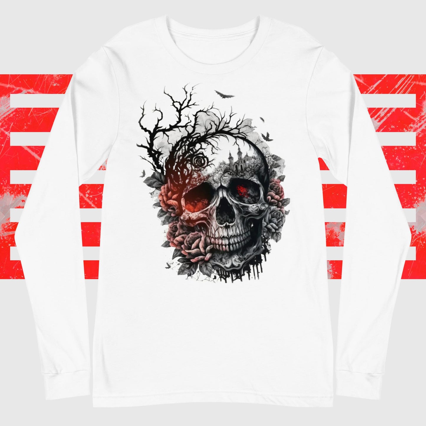 Langarmshirt Rose Skull