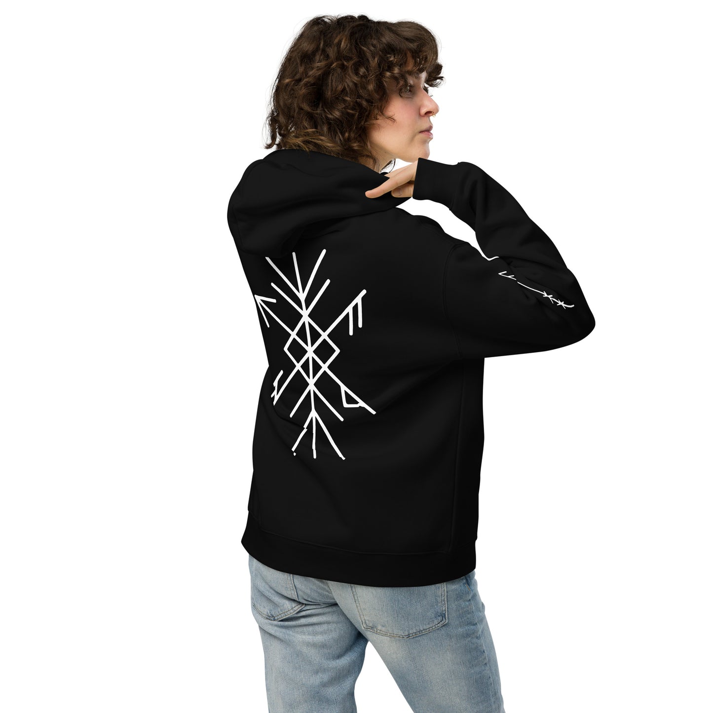 Oversized-Unisex-Hoodie Runen Schutzsymbole Alloverprint