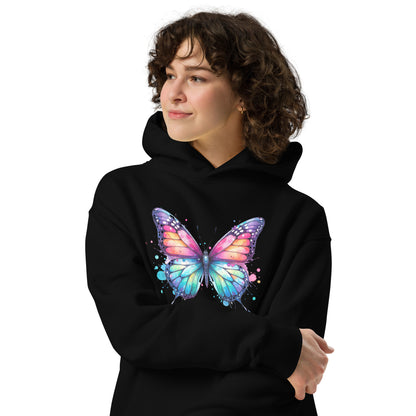 Oversized-Unisex-Hoodie Schmetterling doppelseitiger Druck