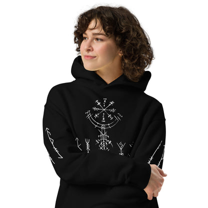 Oversized-Unisex-Hoodie Runen Schutzsymbole Alloverprint