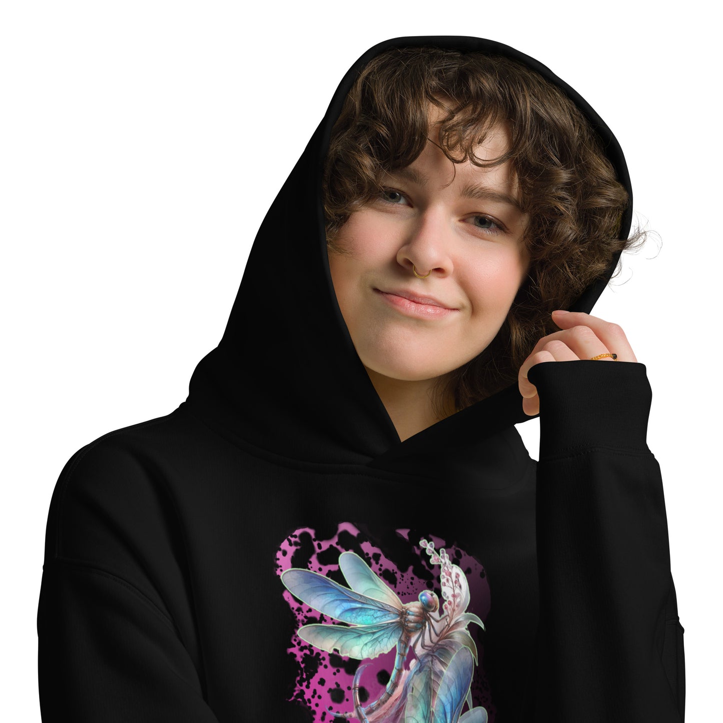 Oversized-Unisex-Hoodie Libellen doppelseitiger Druck