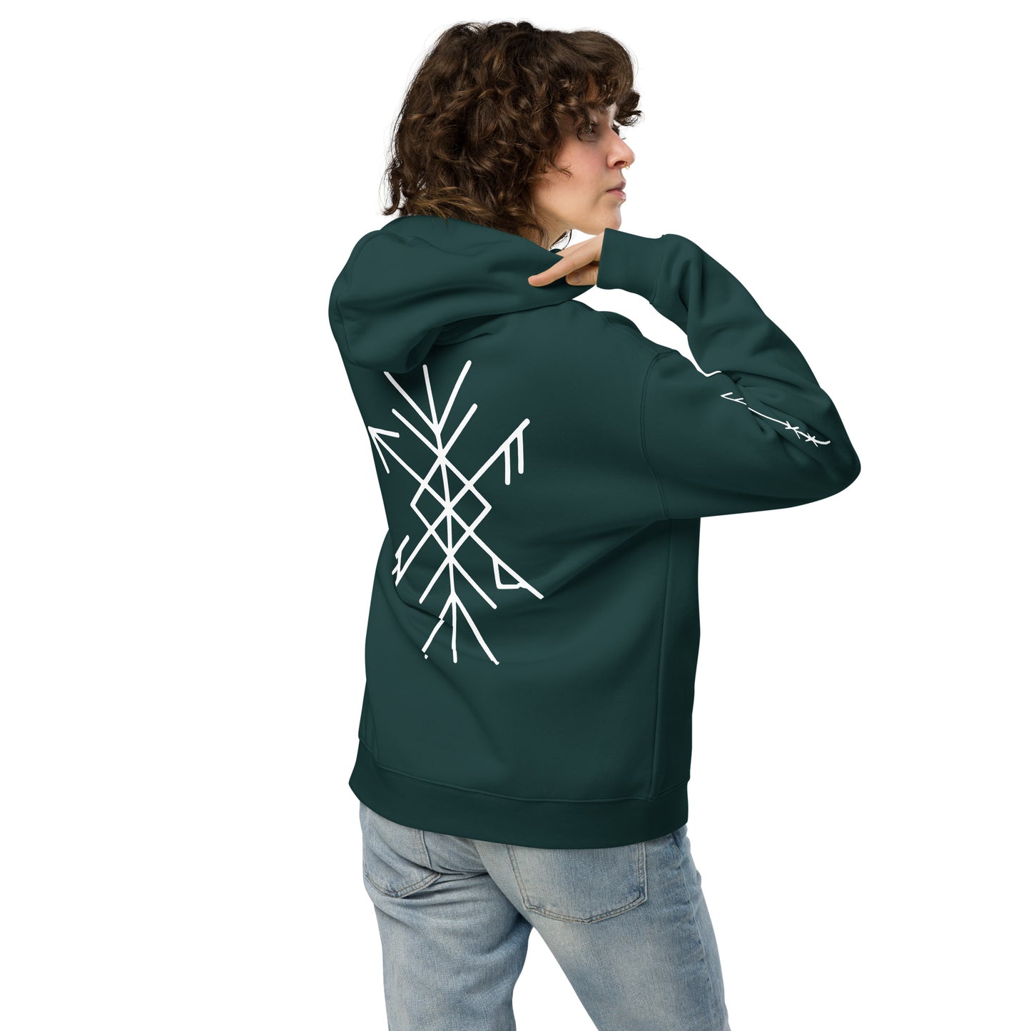 Oversized-Unisex-Hoodie Runen Schutzsymbole Alloverprint