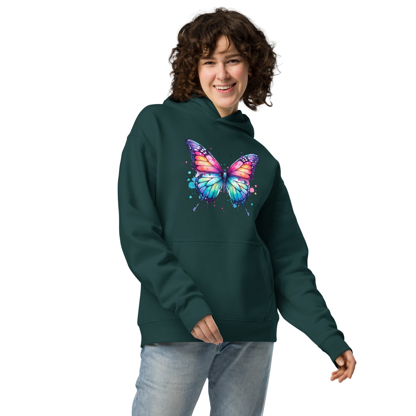 Oversized-Unisex-Hoodie Schmetterling