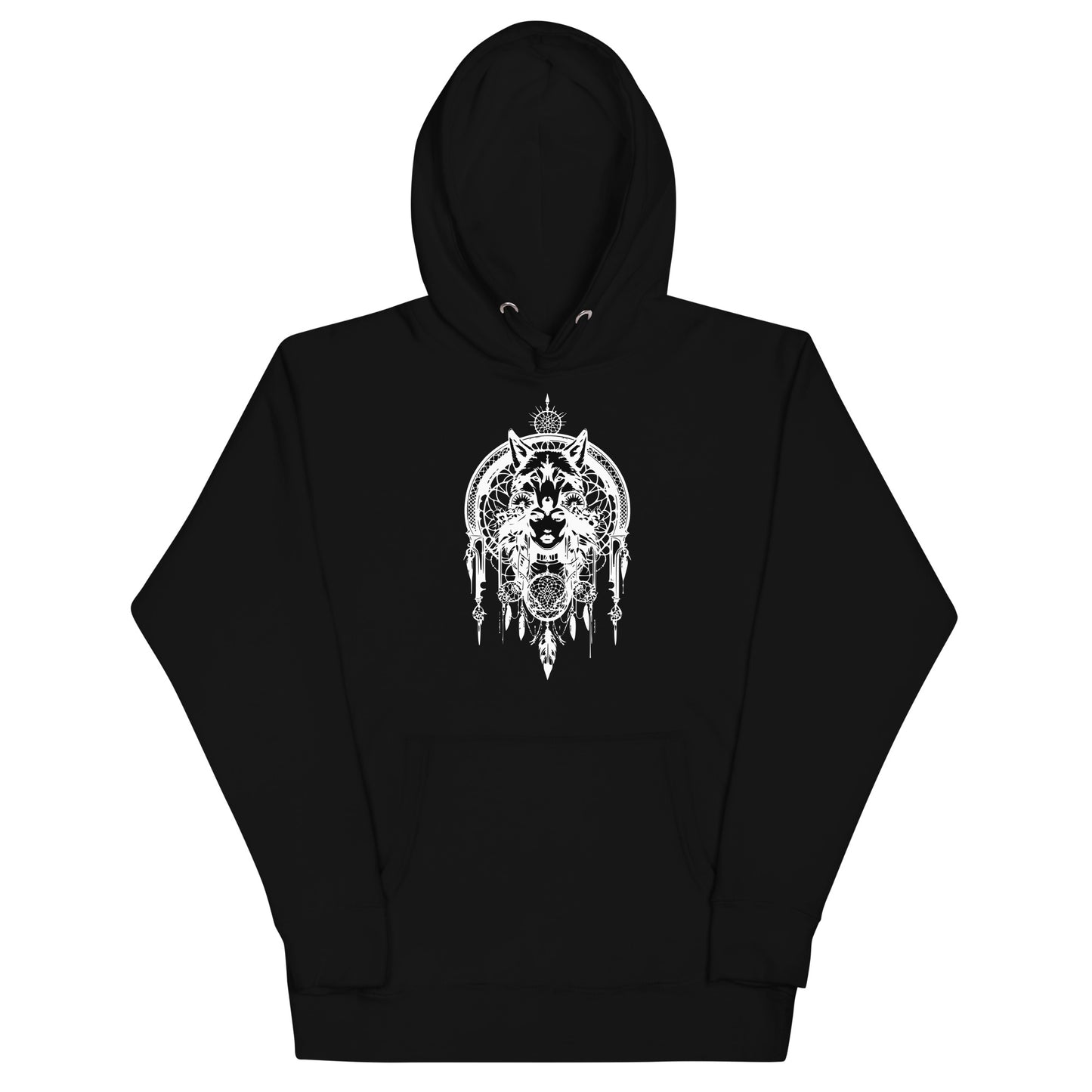 Unisex-Kapuzenpullover Wolfs-Frau